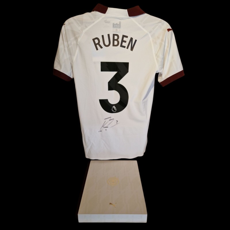 Ruben Dias Signed Manchester City 2023-24 Official Player Version Away Football Shirt Boxed COA