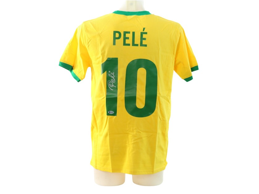 R - Pele's Brazil Signed Replica Shirt