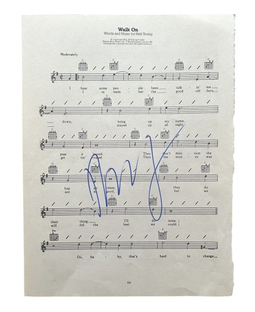 Neil Young Signed Walk On Sheet Music