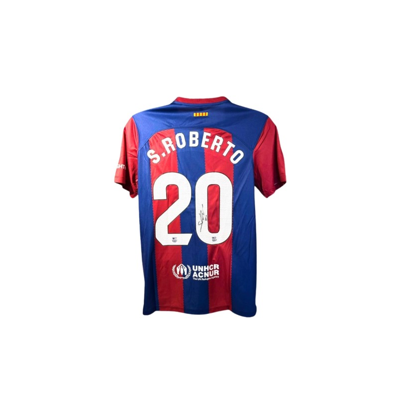 Sergi Roberto's FC Barcelona 2023/24 Signed Replica Shirt