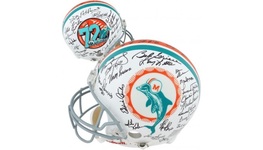 Signed 1972 Miami Dolphins Undefeated Helmet 