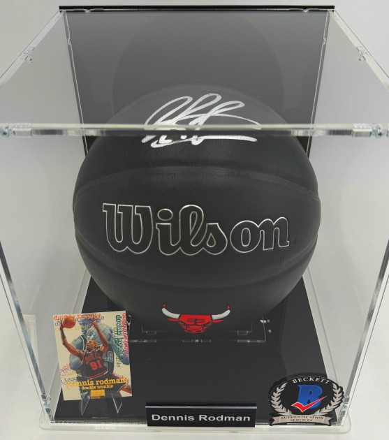 Dennis Rodman Signed NBA Basketball with Display
