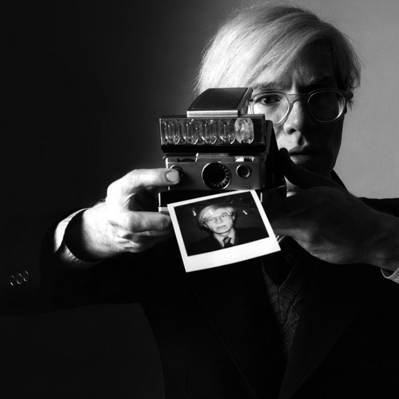 Oliviero Toscani "Andy Warhol per Polaroid, 1975" - stampa Inkjet - 11x9 cm
