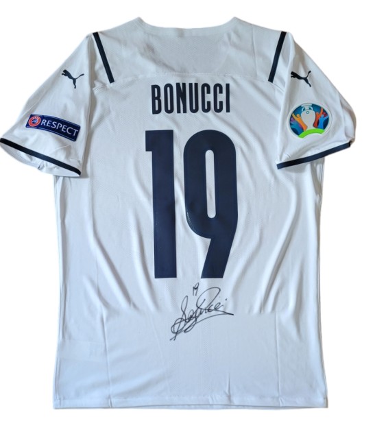 Bonucci's Signed Match Shirt, Turkey vs Italy 2021