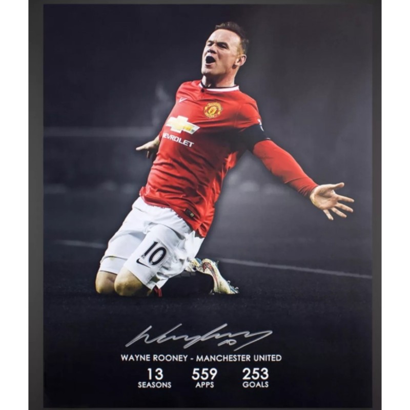 Poster autografato di Wayne Rooney, Manchester United