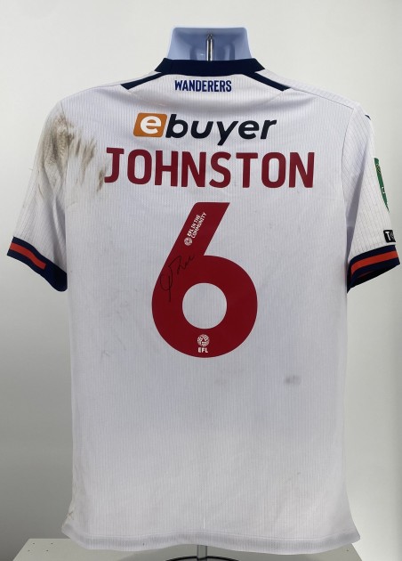 Maglia firmata di George Johnston del Bolton Wanderers indossata durante la partita