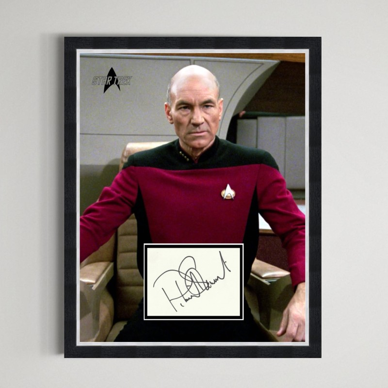 Display di Star Trek - Autografato da Patrick Stewart