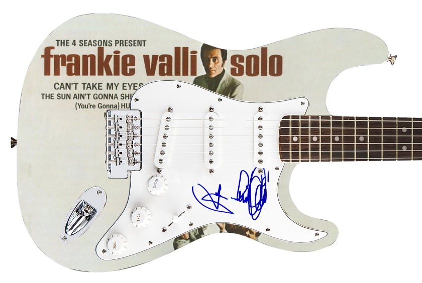 Frankie Valli Signed Pickguard on a Custom Fender Guitar