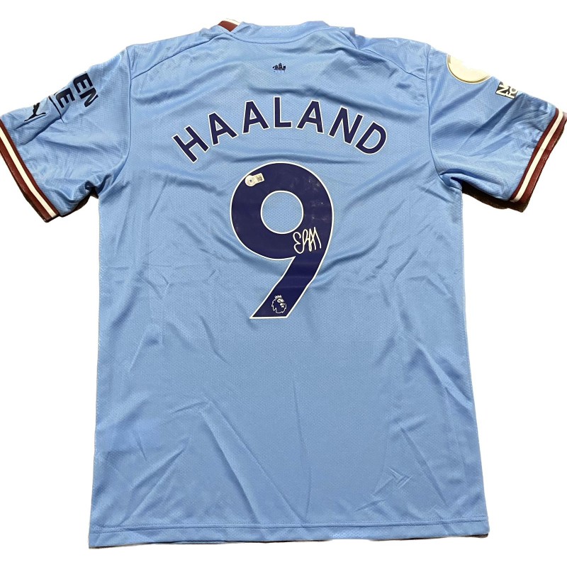 Maglia replica firmata di Erling Haaland per il Manchester City 2022/23