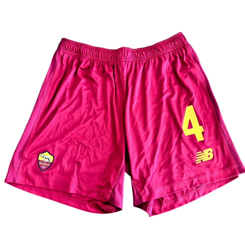 Cristante's Roma Unwashed Shorts, 2022/23