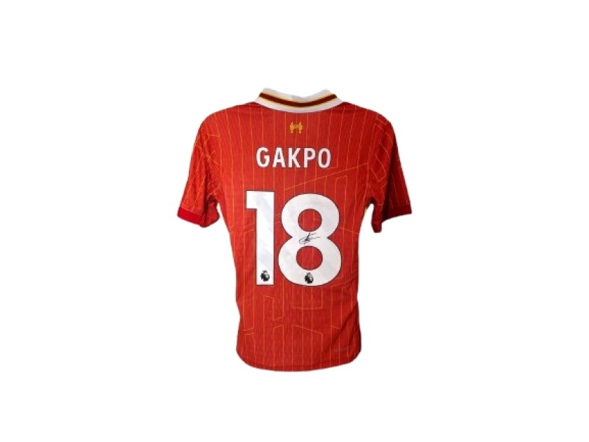 Maglia Liverpool 2024/25 firmata da Cody Gakpo in versione giocatore replica