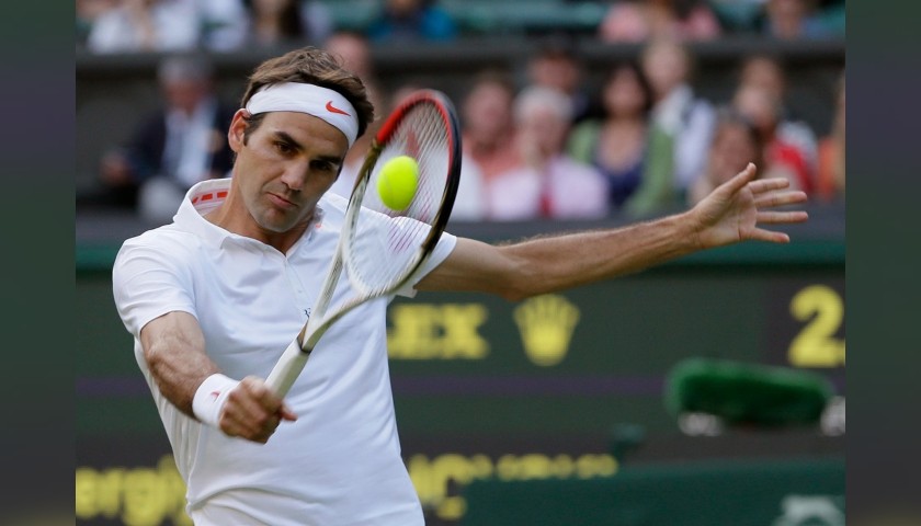 Federer's Match-Issued Signed Shirt, Wimbledon 2013 