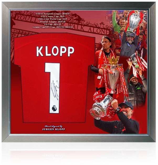 Jurgen Klopp's Liverpool Signed and Framed Shirt 