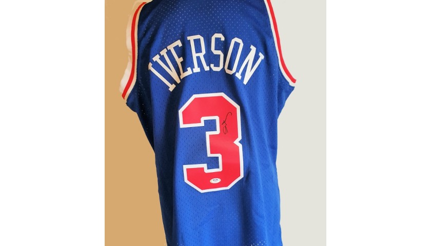 Allen Iverson Signed Mitchell&Ness Philadelphia 76ers Shirt - CharityStars