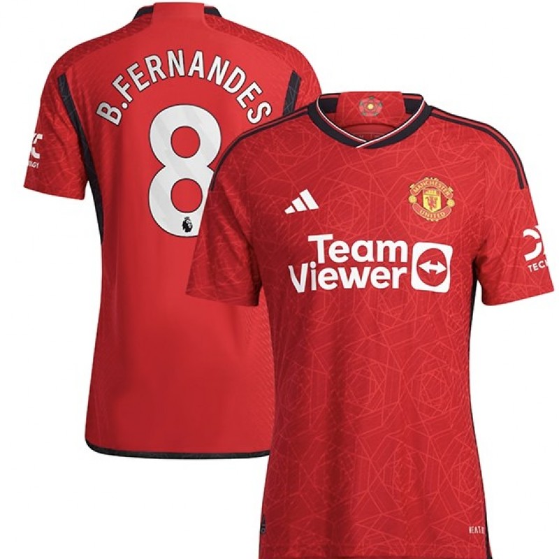 Fernandes' Manchester United 2023/2024 Shirt, Signed with Personalized Dedication
