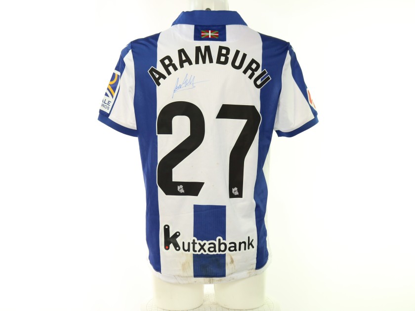 Maglia Aramburu Real Sociedad vs Getafe Unwashed, 2025 - Autografata