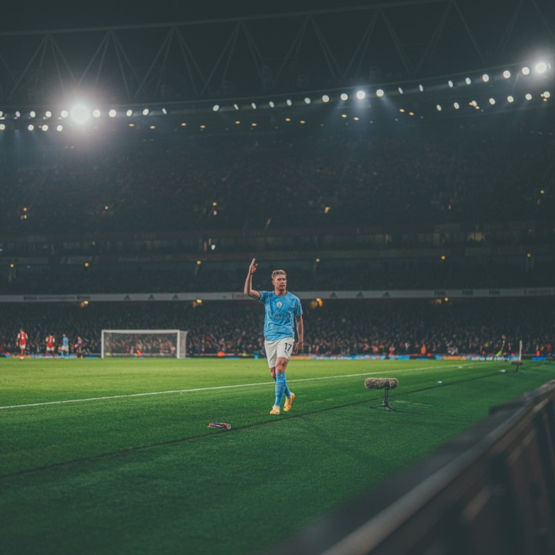 Signed Kevin De Bruyne Photograph, A Master Plan at the Emirates 2022/23 Season