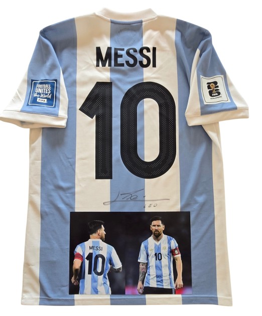 Maglia Gara Messi "Speciale 50 Anni" Argentina vs Perù, Qualificazioni WC 2026 - Autografata 