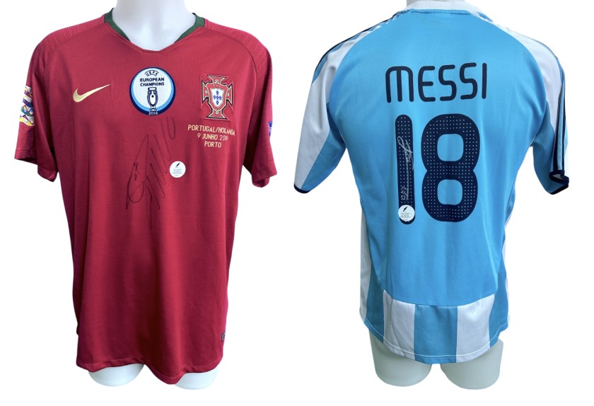 Collezione di Due Maglie Replica Portogallo e Argentina - Autografate da Cristiano Ronaldo e Lionel Messi
