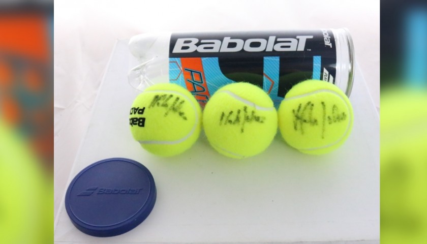 Set of Three Babolat Padel Balls Signed by Iuliano CharityStars