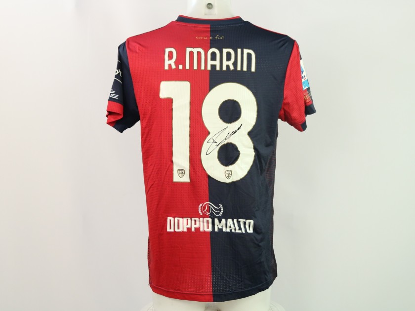 Marin's Signed Unwashed Shirt, Parma vs Cagliari 2024