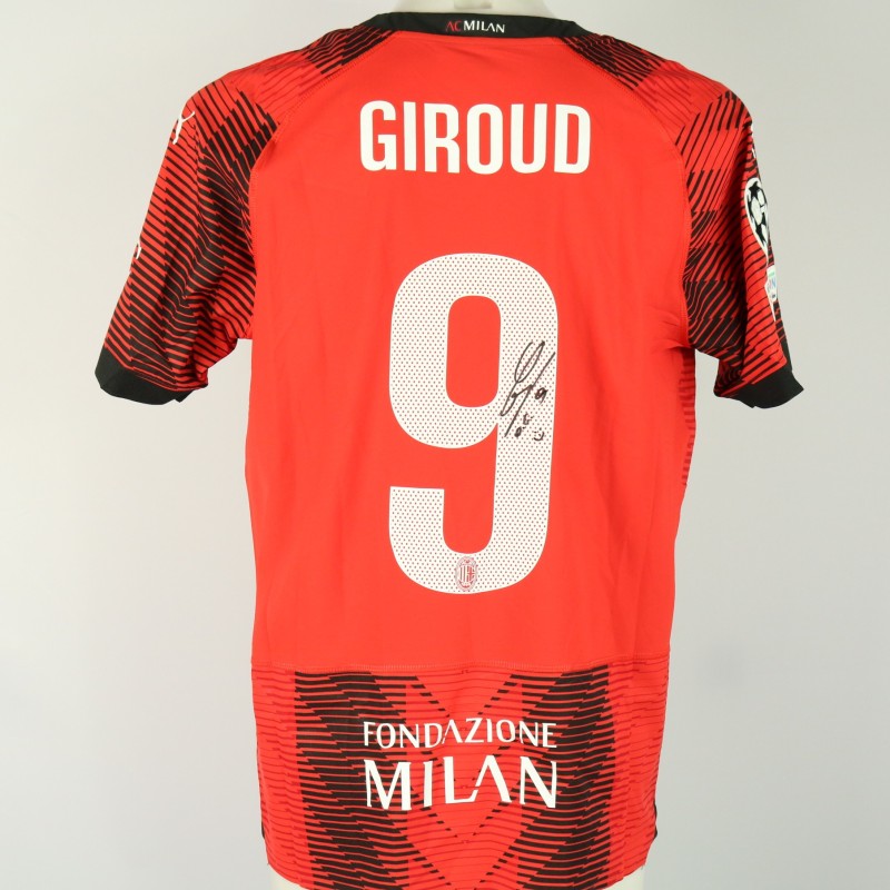 Maglia ufficiale Giroud Milan, UCL 2023/24 - Autografata