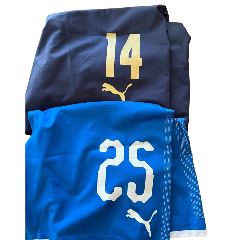 Chiesa's Collection of Two Italy Match-Issued Shorts