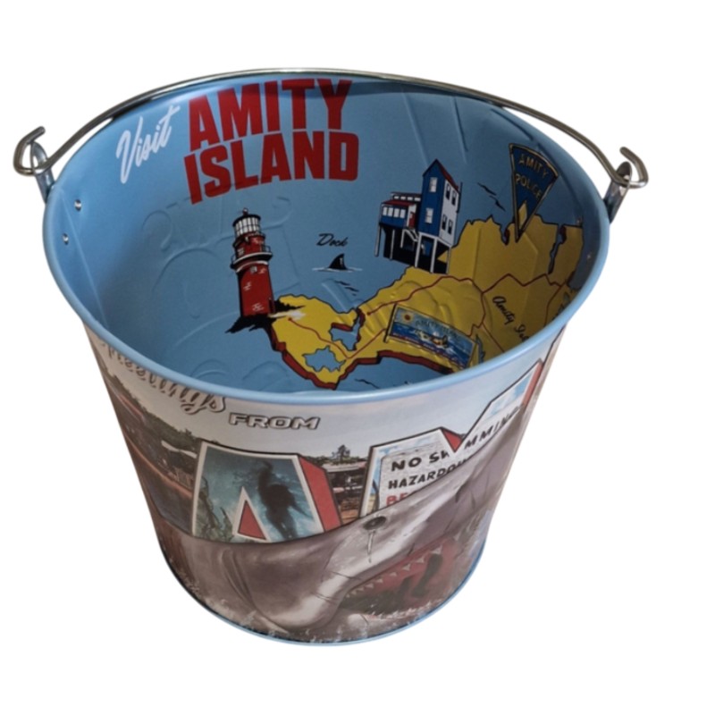 Jaws 50th Anniversary – Bucket in Amity Island Metal (Popcorn Bucket Tin)