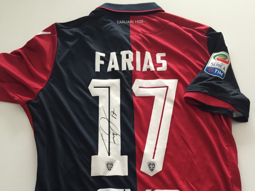 Match issued Farias shirt, Cagliari-Roma Serie A 28/08 - signed