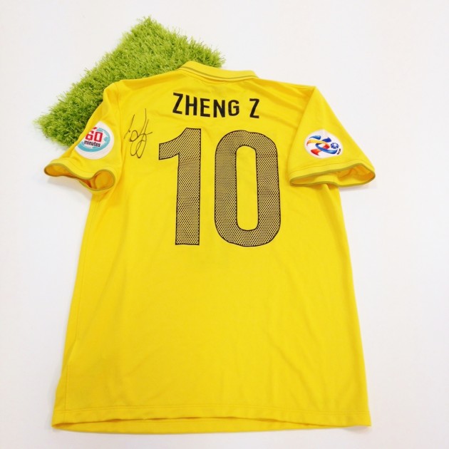 Zheng Z, Guangzhou Evergrande issued/worn shirt, AFC Champion's League 2014 - signed by Marcello Lippi