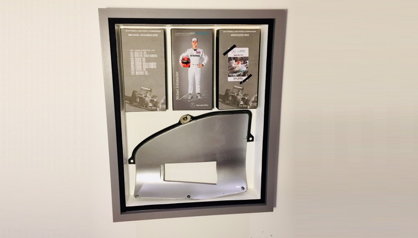 Mercedes F1 Framed Radiator Piece from 2011 Mercedes W02 Driven by Schumacher and Rosberg  