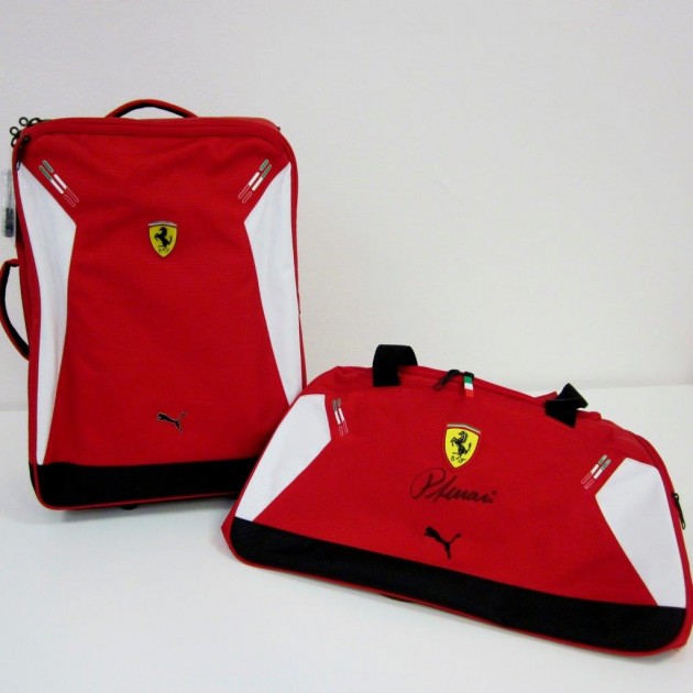 Set Ferrari Trolley and Bag signed by Piero Ferrari