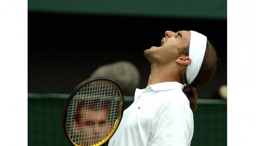 Federer's Worn and Signed Headband, Wimbledon 2003 - Unwashed 