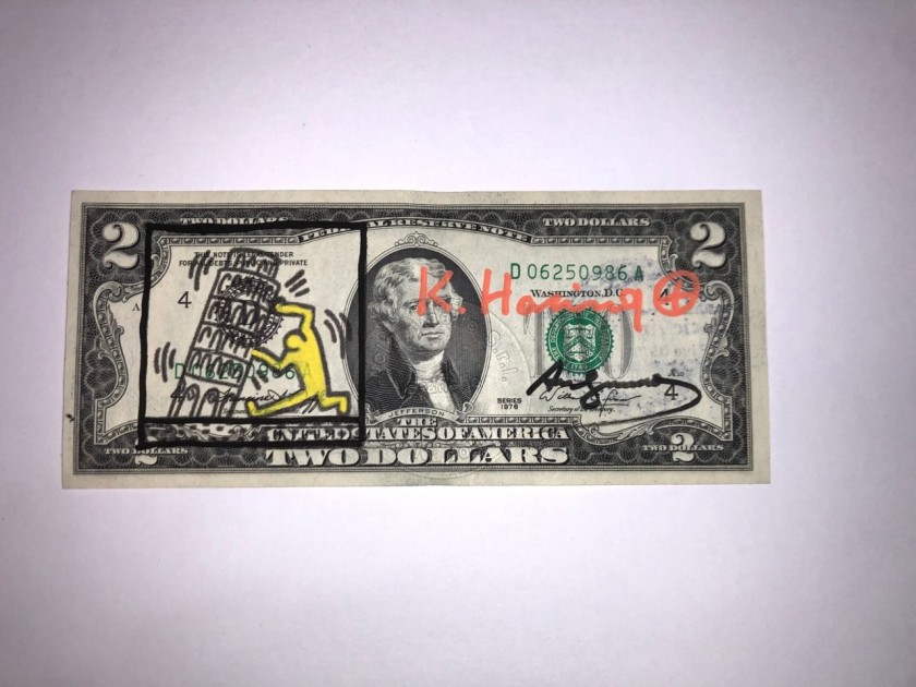 Andy Warhol e Keith Haring Dollaro firmato a mano