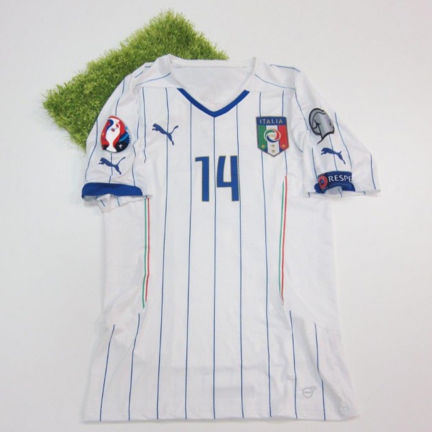 Parolo Italy issuedshirt, Norway-Italy 09/09/14 Euro 2016 qualifying match