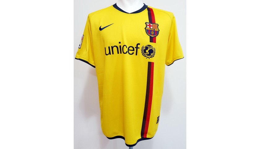 BARCELONA F.C. 2008/2009 SIGNED MATCH WORN SHIRT vs VILLARREAL *MESSI  LIONEL*