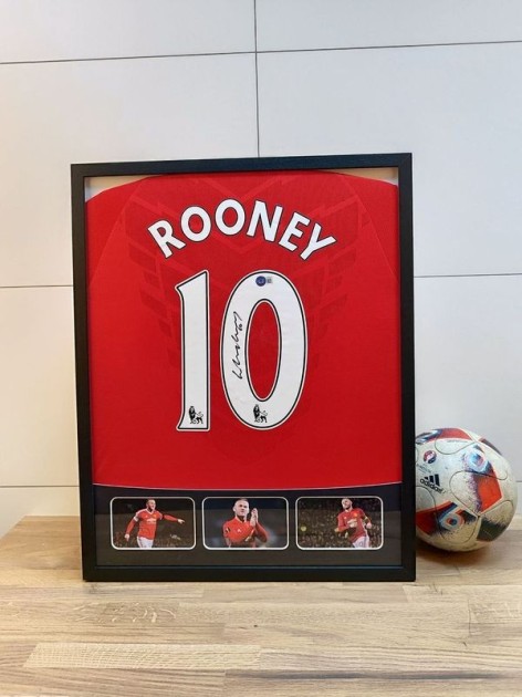 Maglia del Manchester United firmata e incorniciata di Wayne Rooney