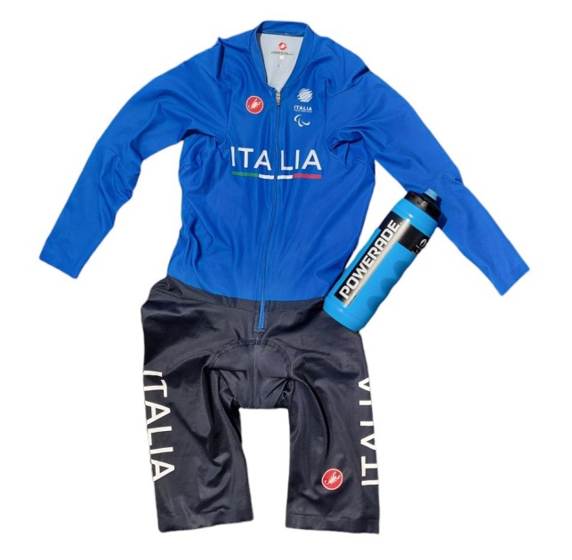 Paris 2024 - Italy Cycling Body and Water Bottle Used by Lorenzo Bernard