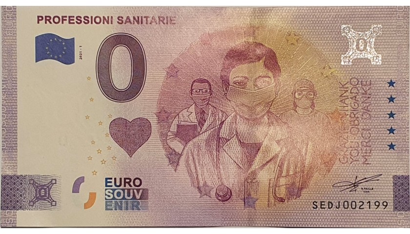 Banconota e moneta Euro commemorative Italia 2021 - CharityStars