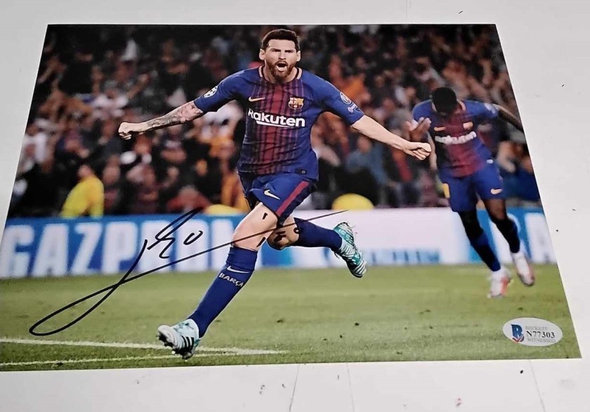 Fotografia autografata da Lionel Messi