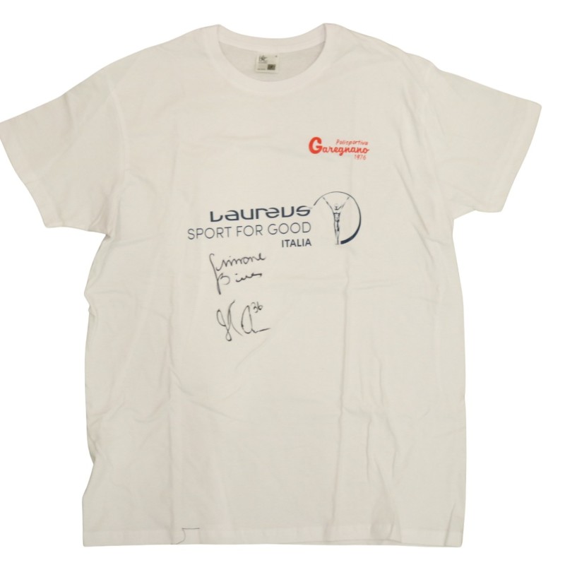 Maglietta Fondazione Laureus e Polisportiva Garegnano - Autografata da Simon Biles e Jonathan Owens