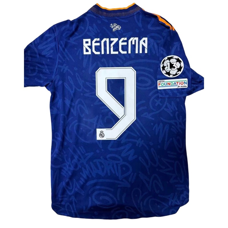 Benzema's Real Madrid 2021/22 UCL Semi-Final Match-Issued Shirt, vs Manchester City