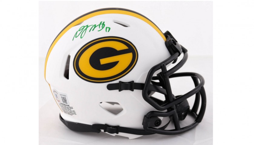 Green Bay Packers Mini Football Helmet Signed by Davante Adams