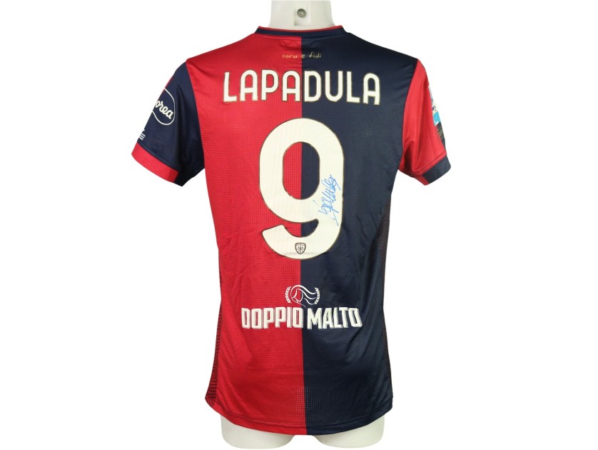 Lapadula's Signed Unwashed Shirt, Cagliari vs Empoli 2024