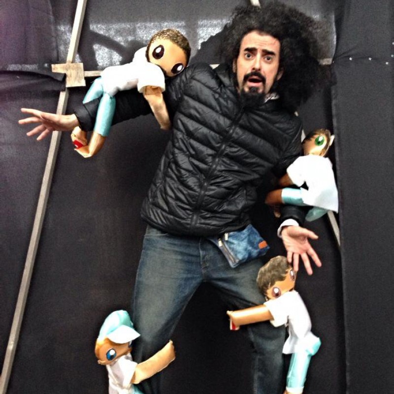 Four Puppets Used for Caparezza's Museica Tour in the Song "Figli d'arte"