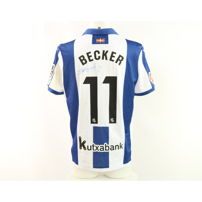 Maglia Becker Real Sociedad vs Espanyol Unwashed, 2025 - Autografata