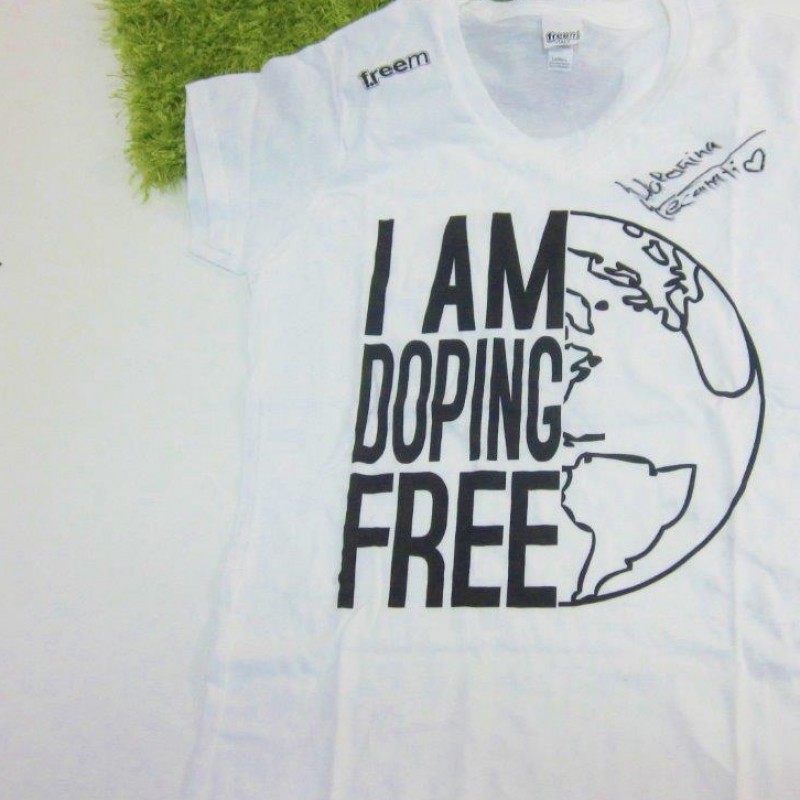 T-Shirt signed by Valentina Recanati and Rossella Flamingo - I AM DOPING FREE