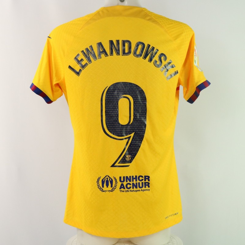 Lewandowski's Barcelona Match-Issued Shirt, LaLiga 2022/23