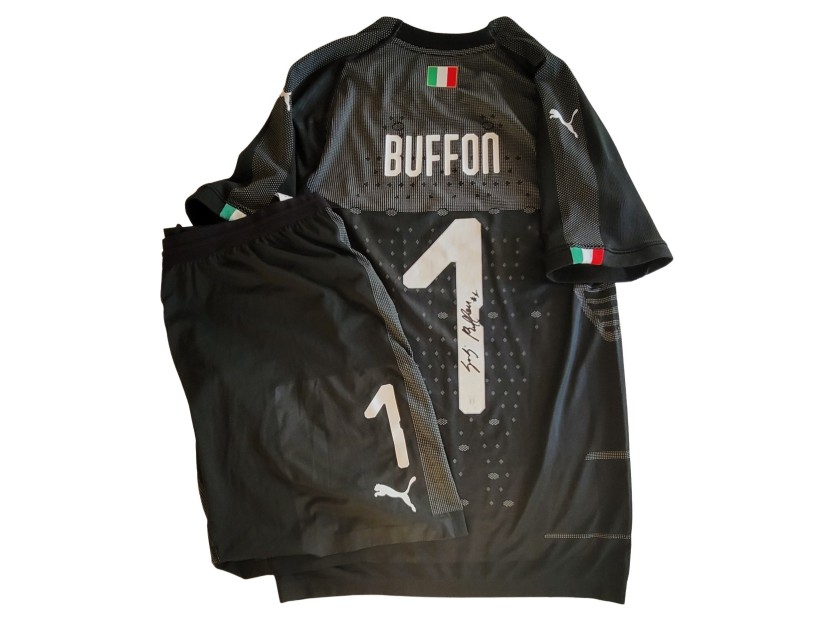 Completo gara Buffon Italia, 2018/19 - Patch 120° Anniversario FIGC, Autografato