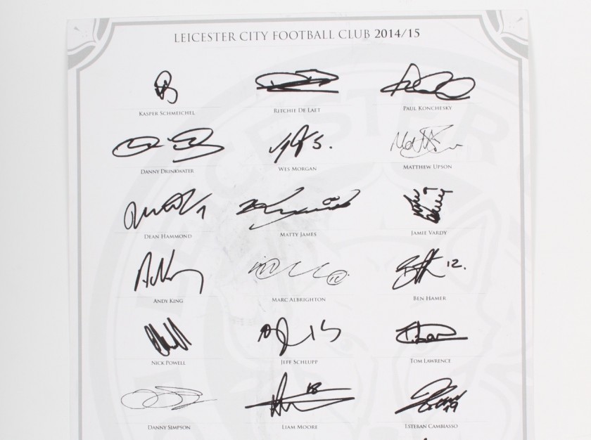 Leicester City Football Signed by Team Including Vardy, Mahrez and  Schmeichel - CharityStars